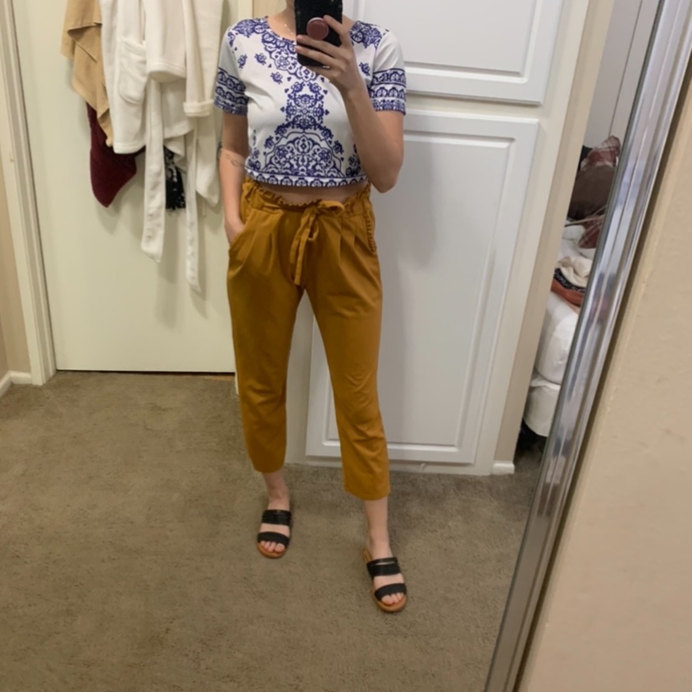 Mustard yellow dress pant